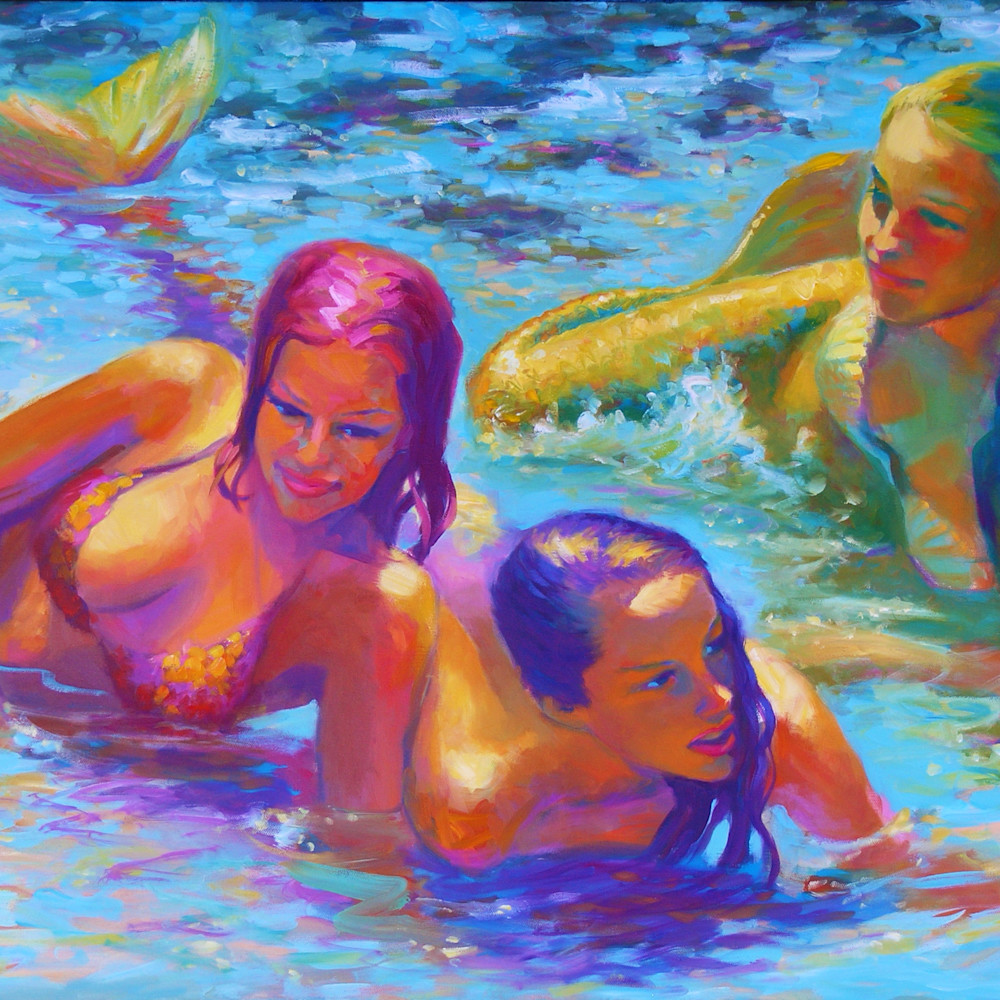 Three mermaids in queens pond copy dnu8nv