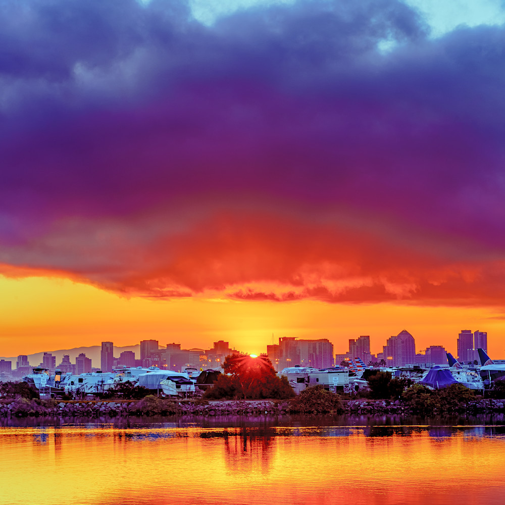 Liberty Station, San Diego Sunrise Clouds Fine Art Print by McClean