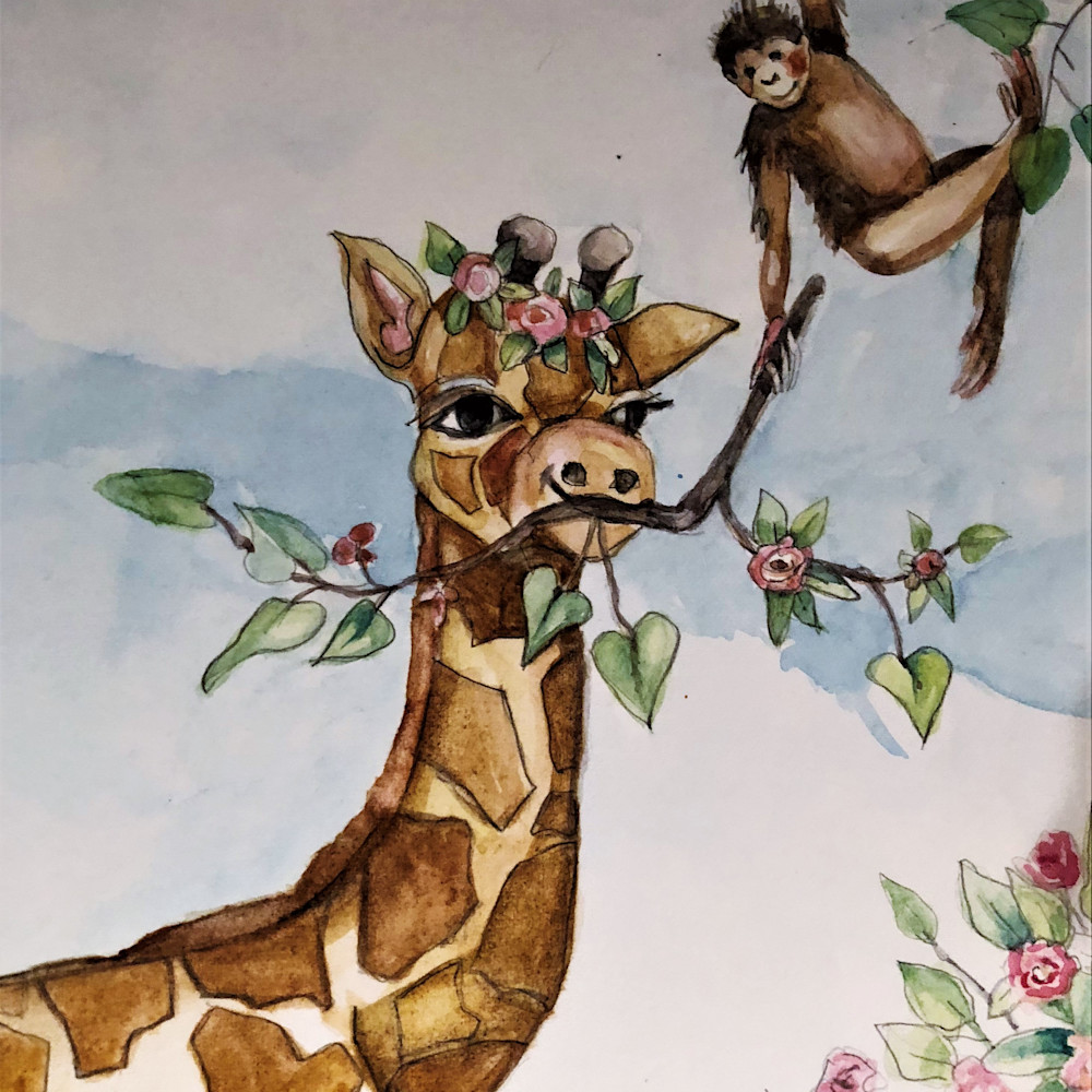 Giraffe and monkey uedvvj