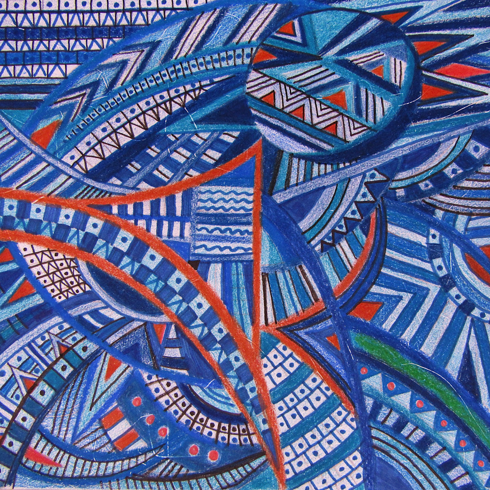 Blue tapestry design pgk6q8
