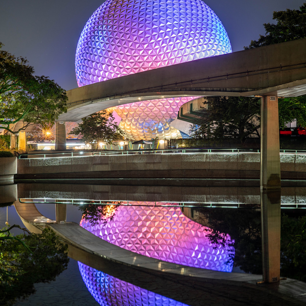 Spaceship Earth Reflections - Large Disney Wall Art | William Drew  Photography