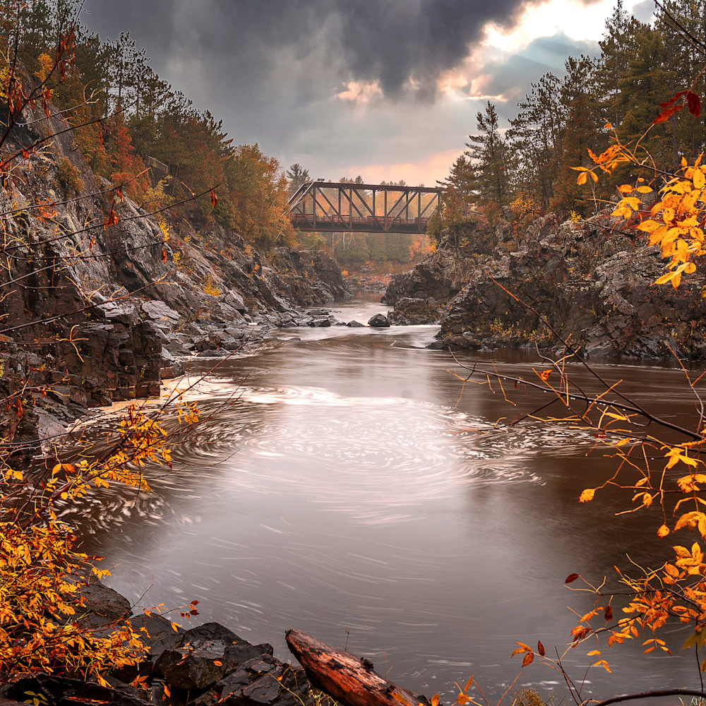 Autumn river bridge zblkbu