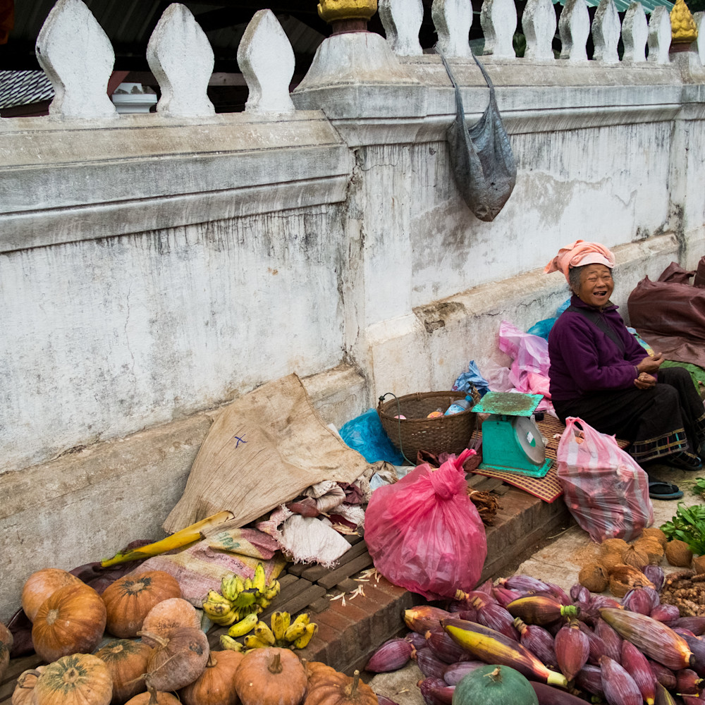 Woman organic vegetable market laos 8060 dj6nty