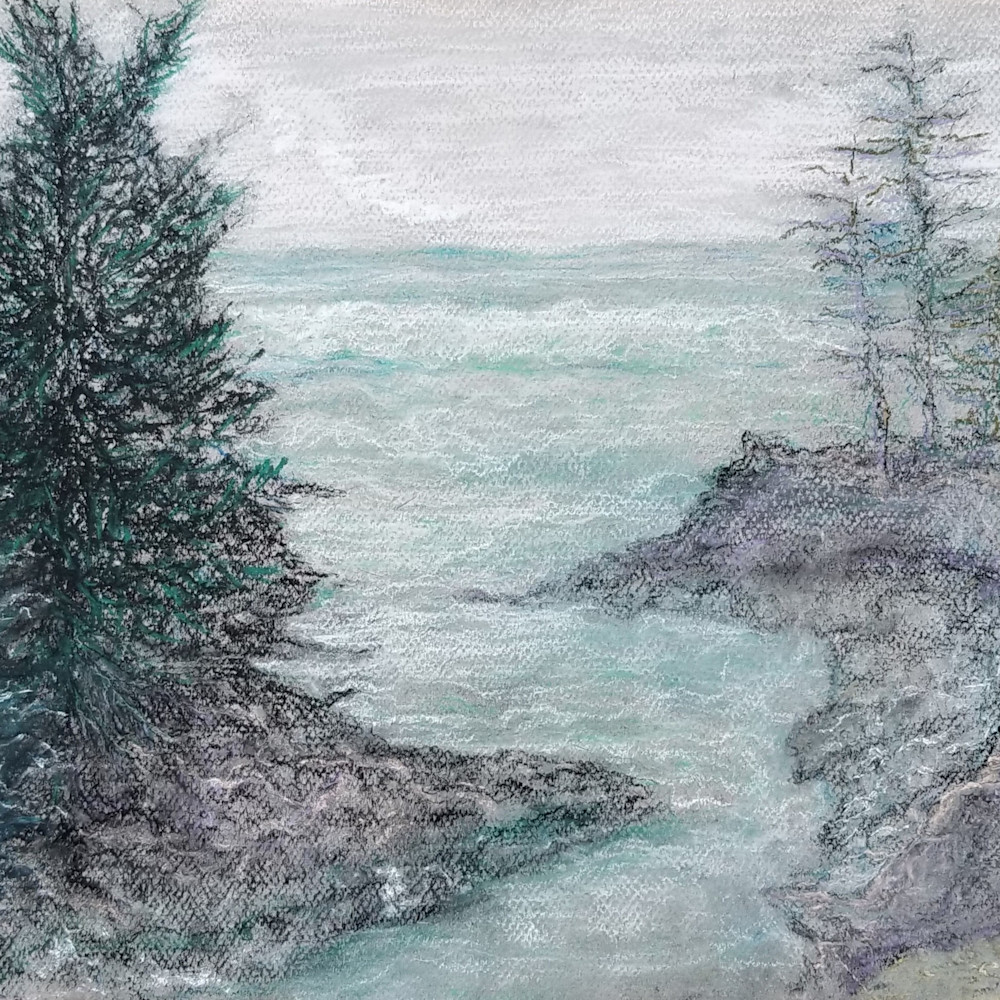 Pacific inlet soft pastel on paper a0gh7b