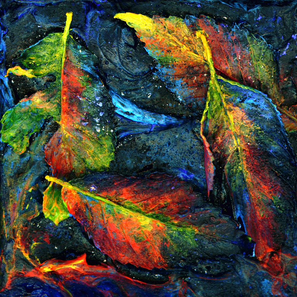 Abstract miniature leaf painting 5 skplbb nugu5e
