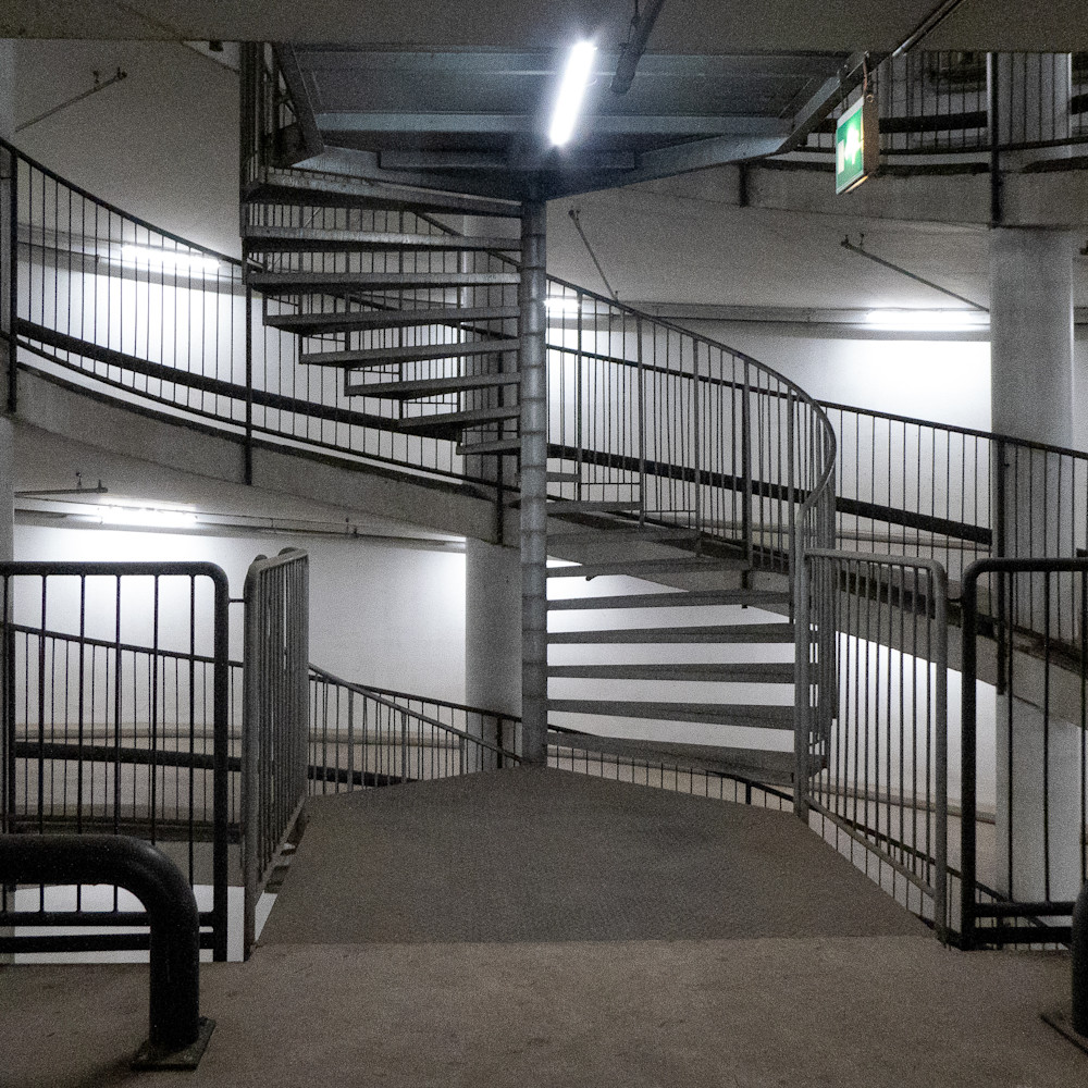 Spiral staircase in helsinki parking garage d3opfl