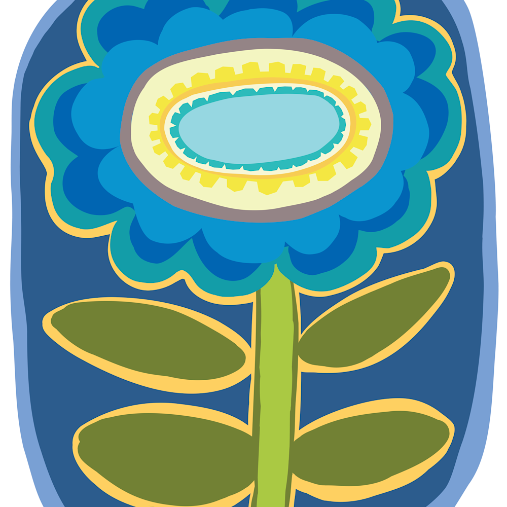 Blue friendly flower print waseg6