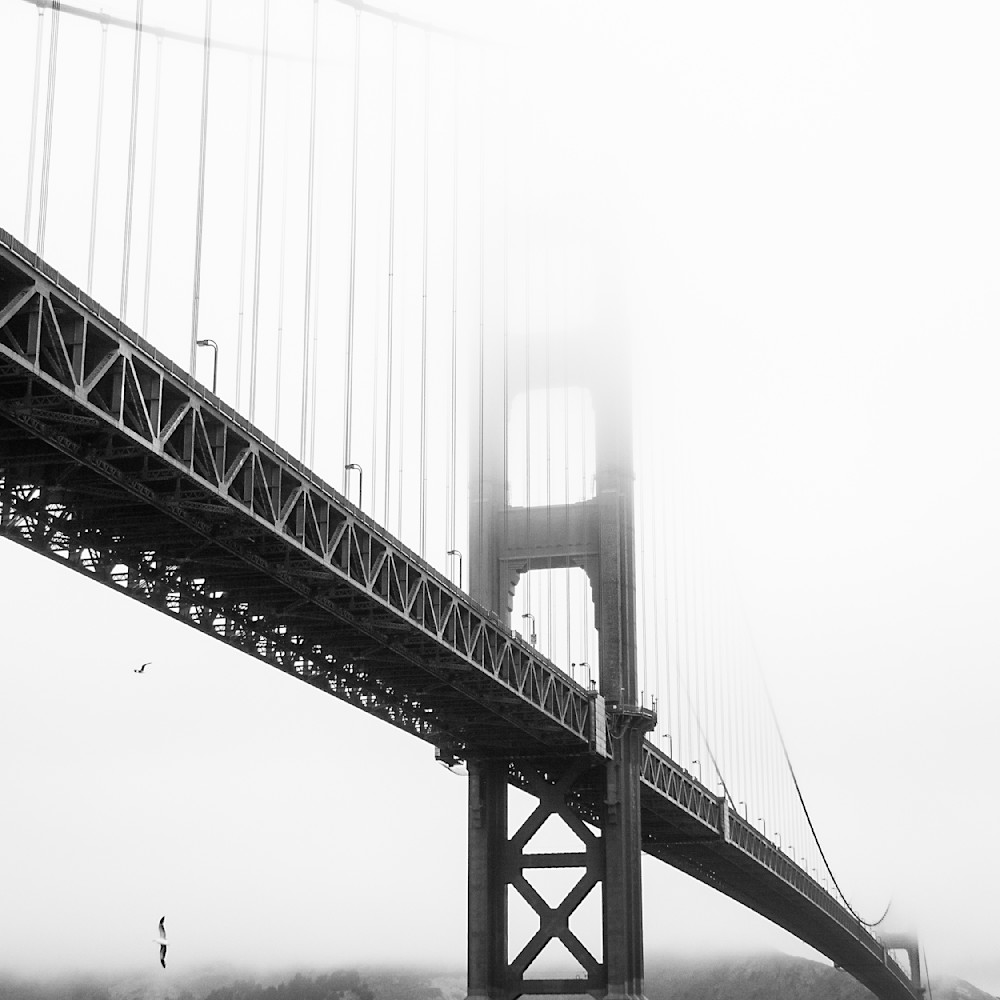 Golden gate bridge in the fog bw 12x18 300dpi ekcuus