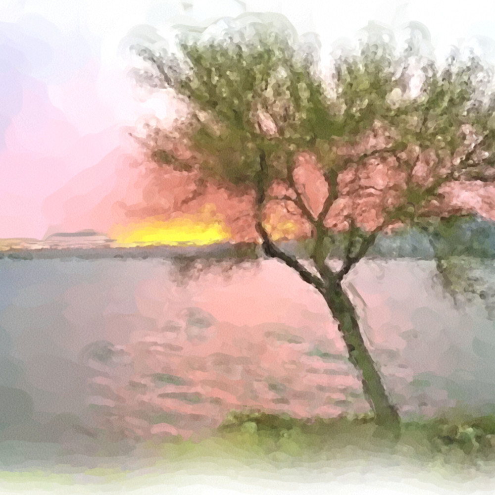 Lake sunset painting wa30pu