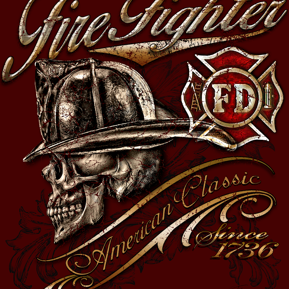 Tony hogue   firefighter skull american classic q1lvee