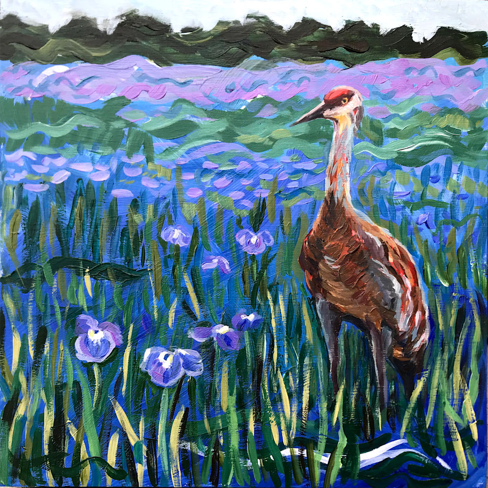Crane in iris gexepm