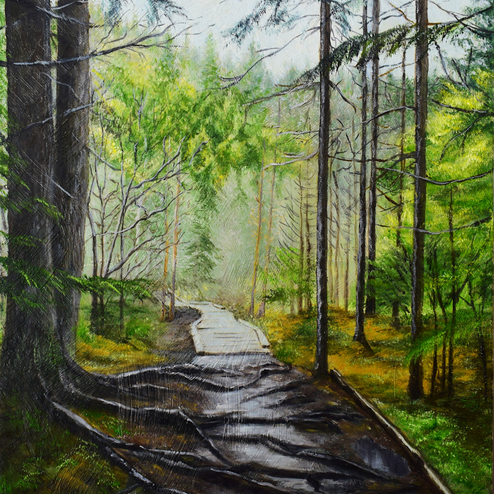 Hiking road after rayn print me6znd