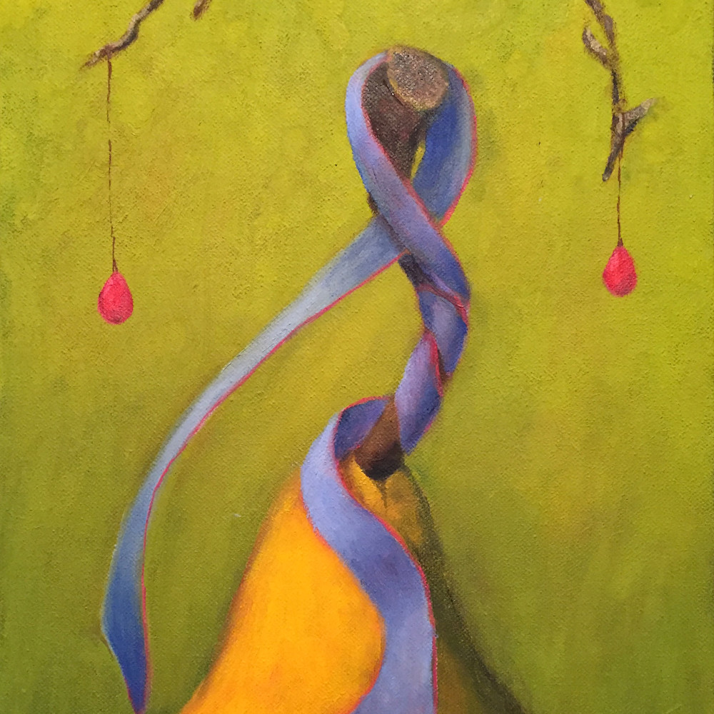 Pear and blue ribbon i wxcfgm