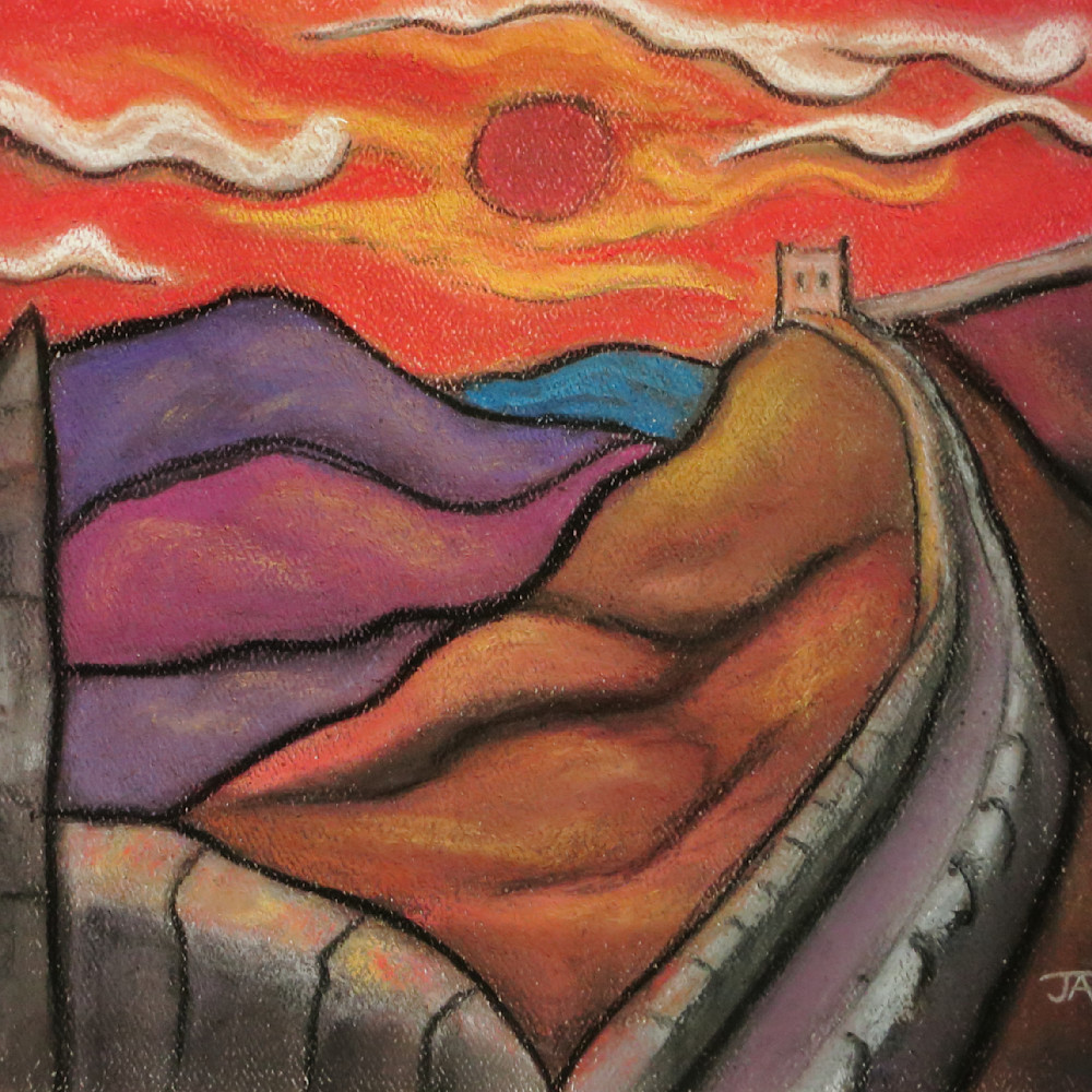 Sunset at the great wall of china12x9 rhgh3m