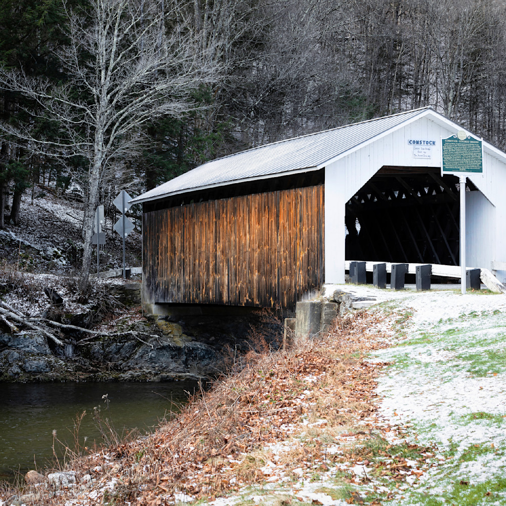 Comstock covered bridge in stick season sdnebd