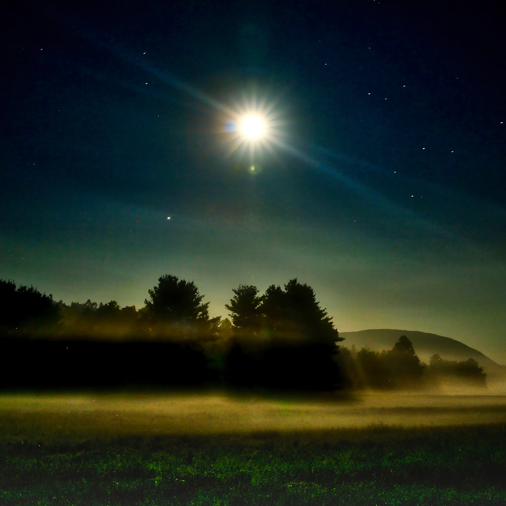 Anne majusiak   full moon and fireflies on a misty night nhokpy