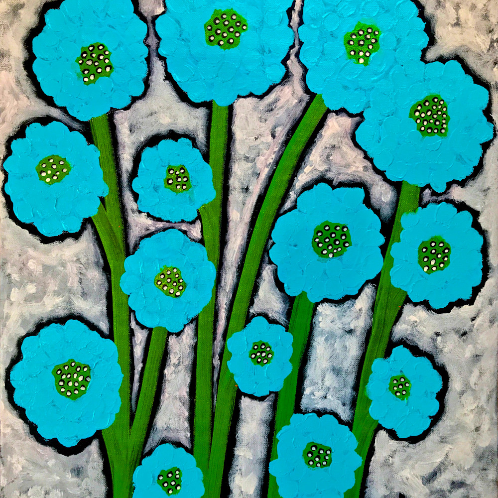 Blue floral nck98j