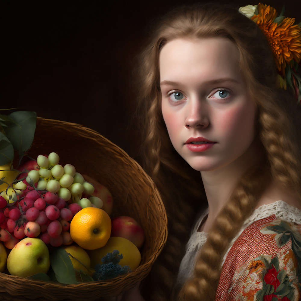 Fruit Basket Girl Art Color 1 Photo