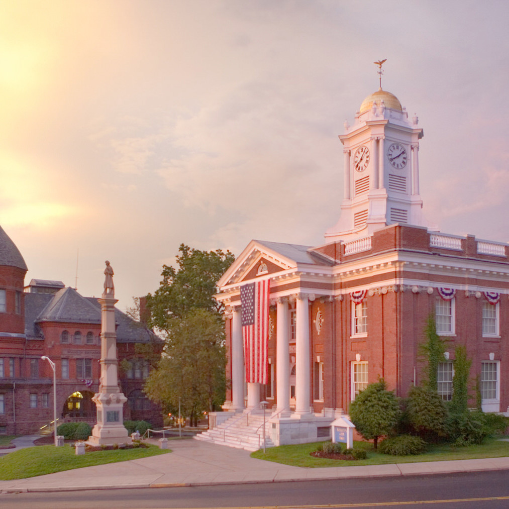 Meriden City Hall at Sunset