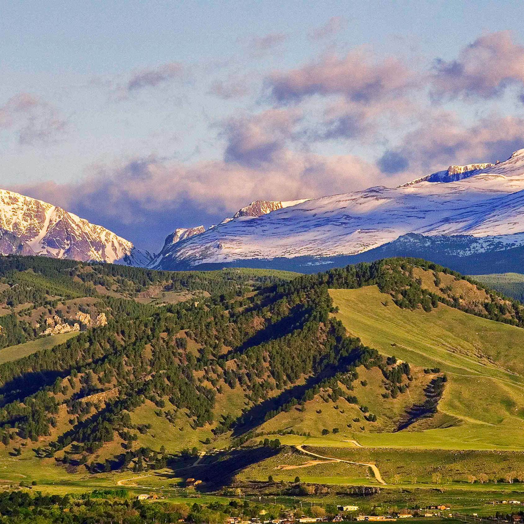 photo of Bighorn Mountains at Dawn over Buffalo, Wyoming