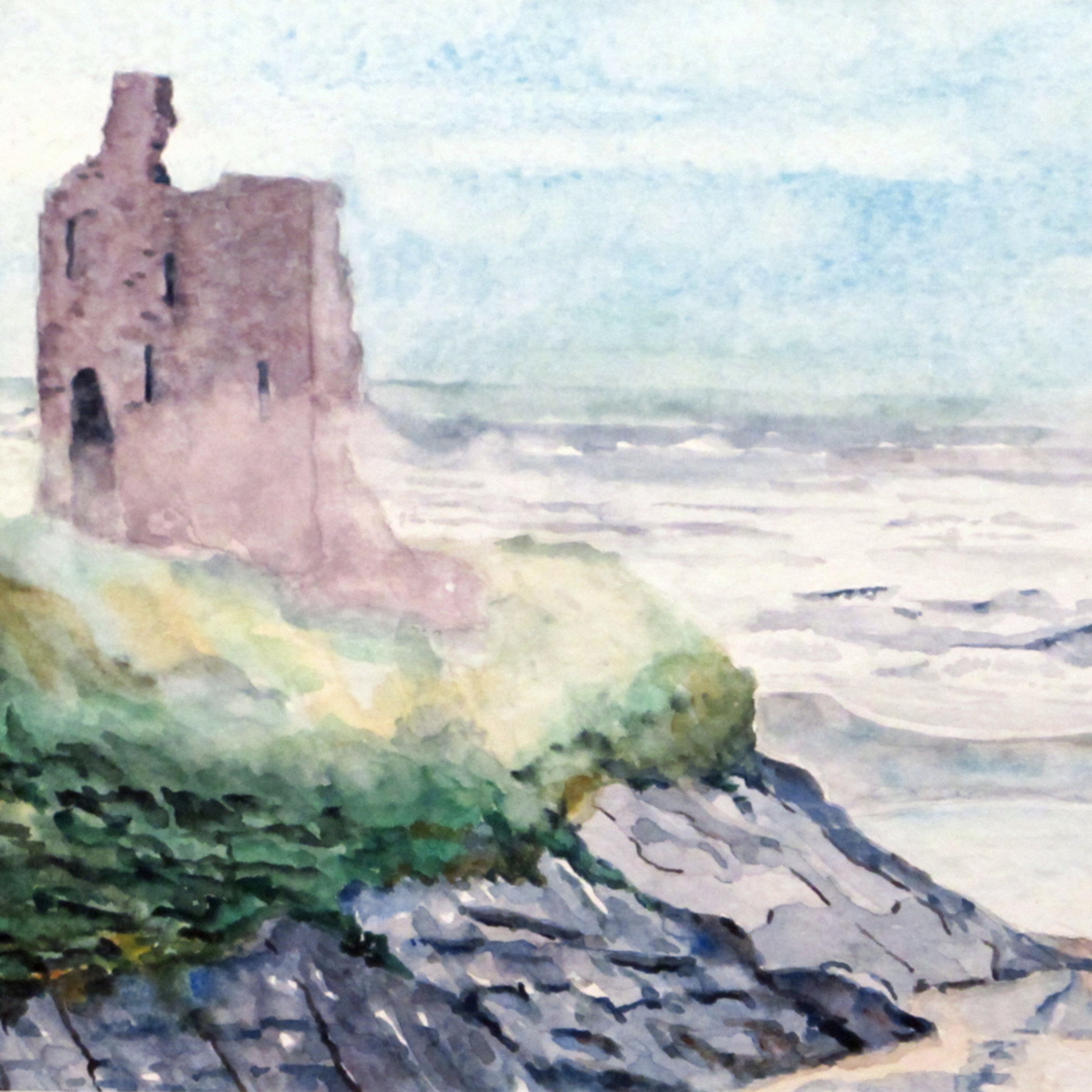 Ballybunion Castle In County Claire West Atlantic Coast Of Ireland