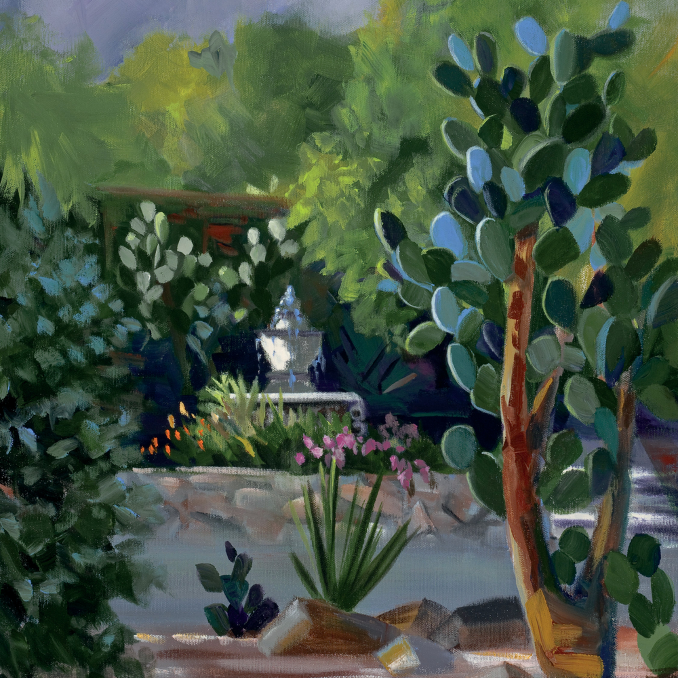 Fountain In The Desert Southwest Art Gallery Tucson