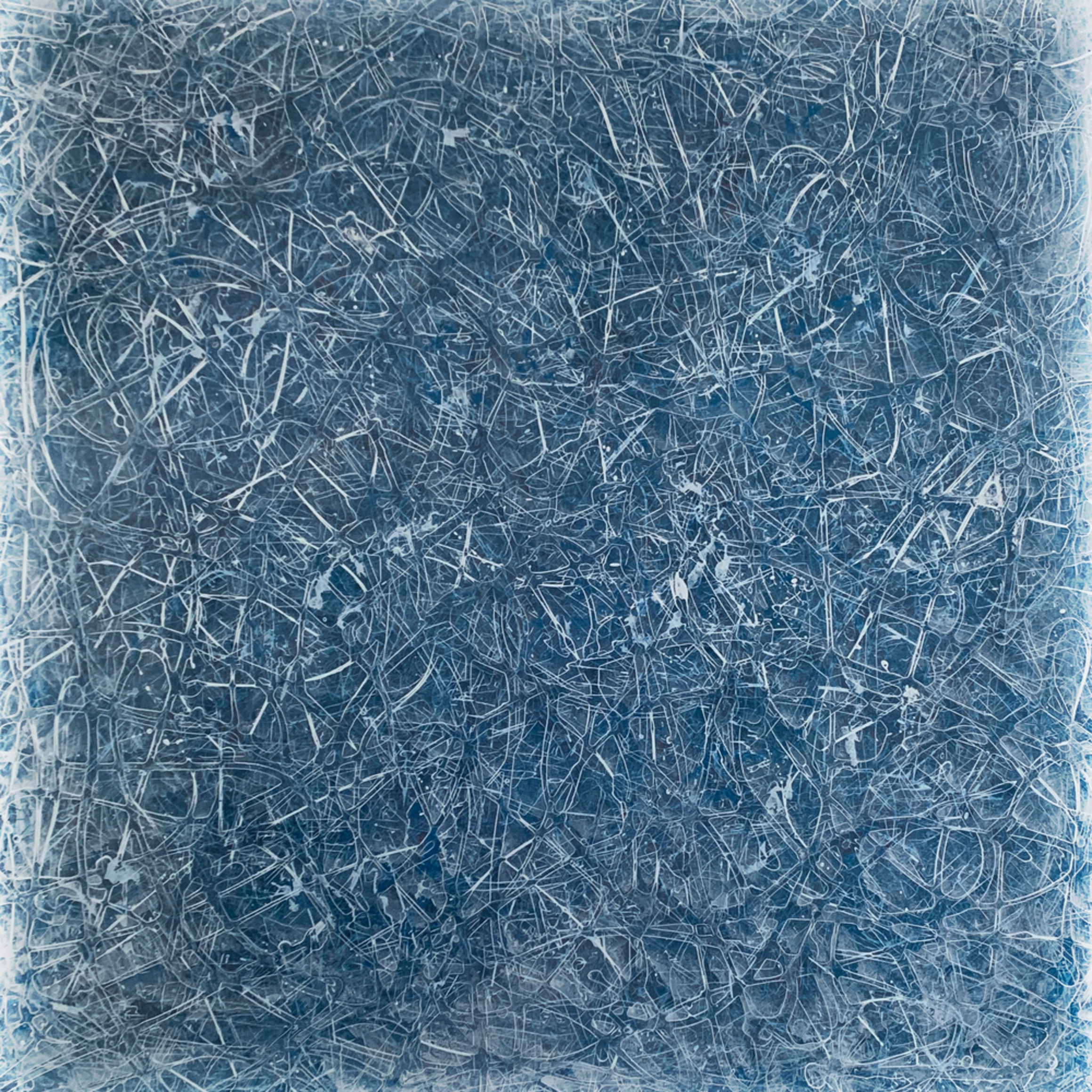 Cold Ice Cube Abstract Blue Art
