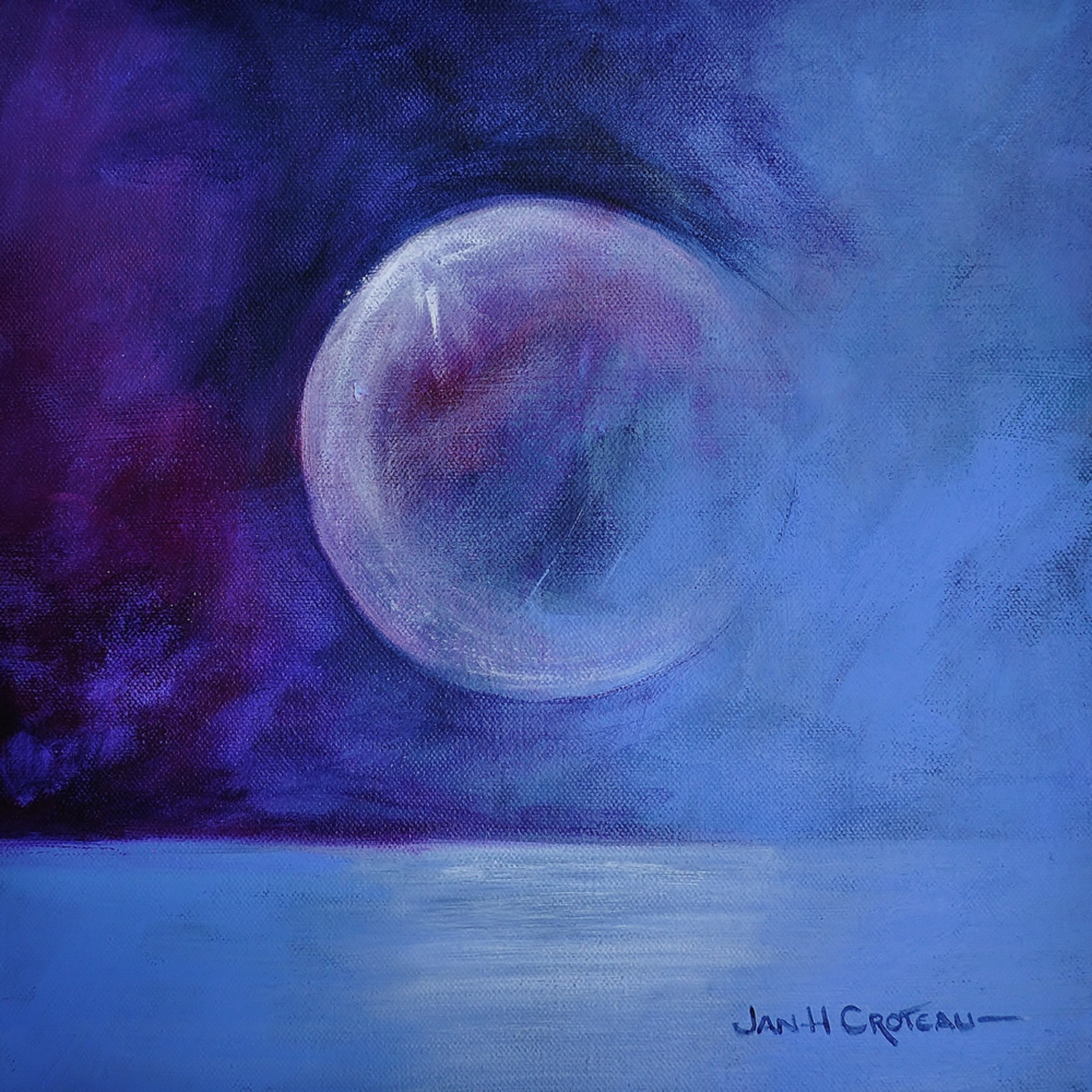 Water Moon Blues Pearl White Reflection Full Moon Over Water