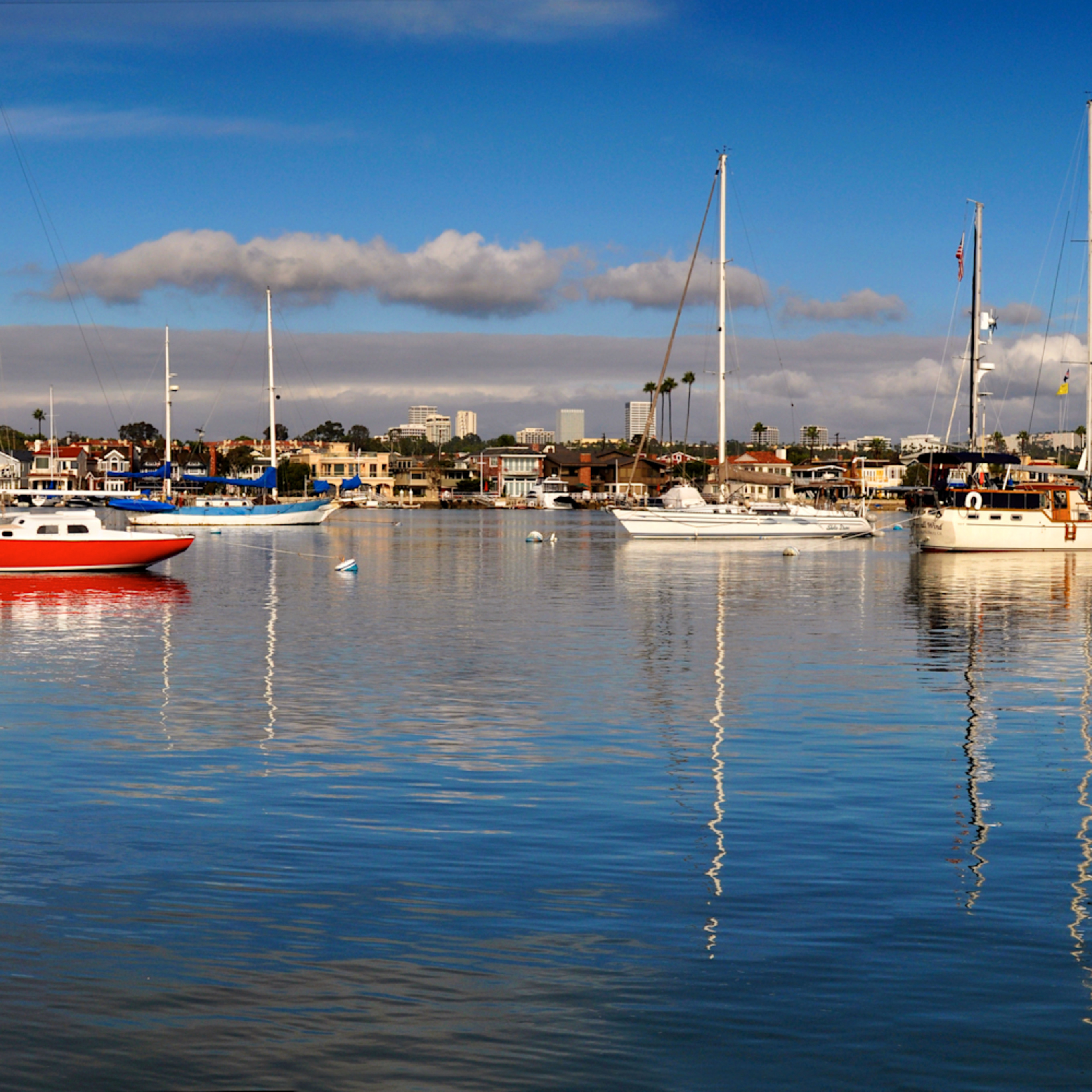 Balboa Island Panorama With Boats Art Shaun McGrath Photography