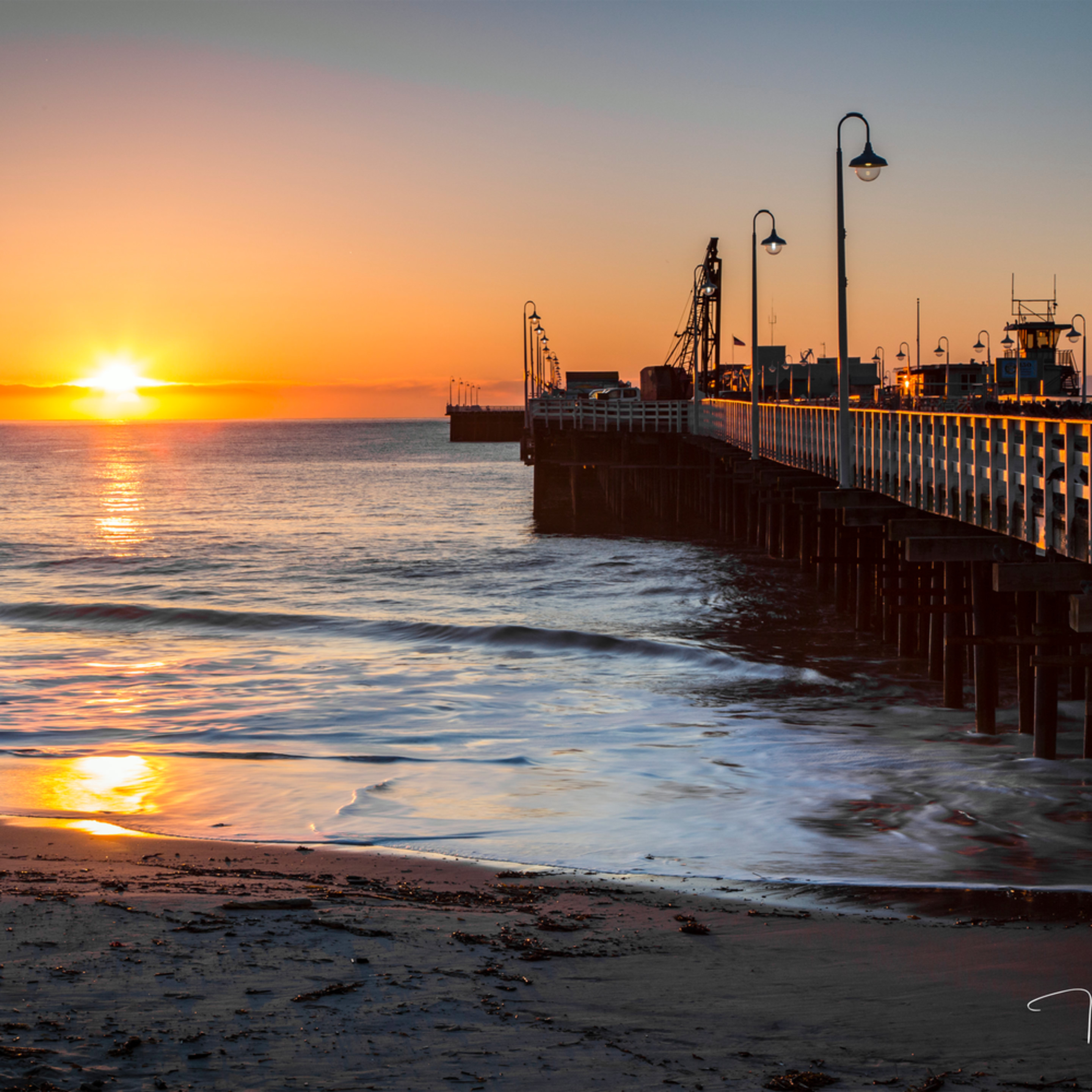 Santa Cruz Wharf At Sunrise Art Tony Pagliaro Gallery
