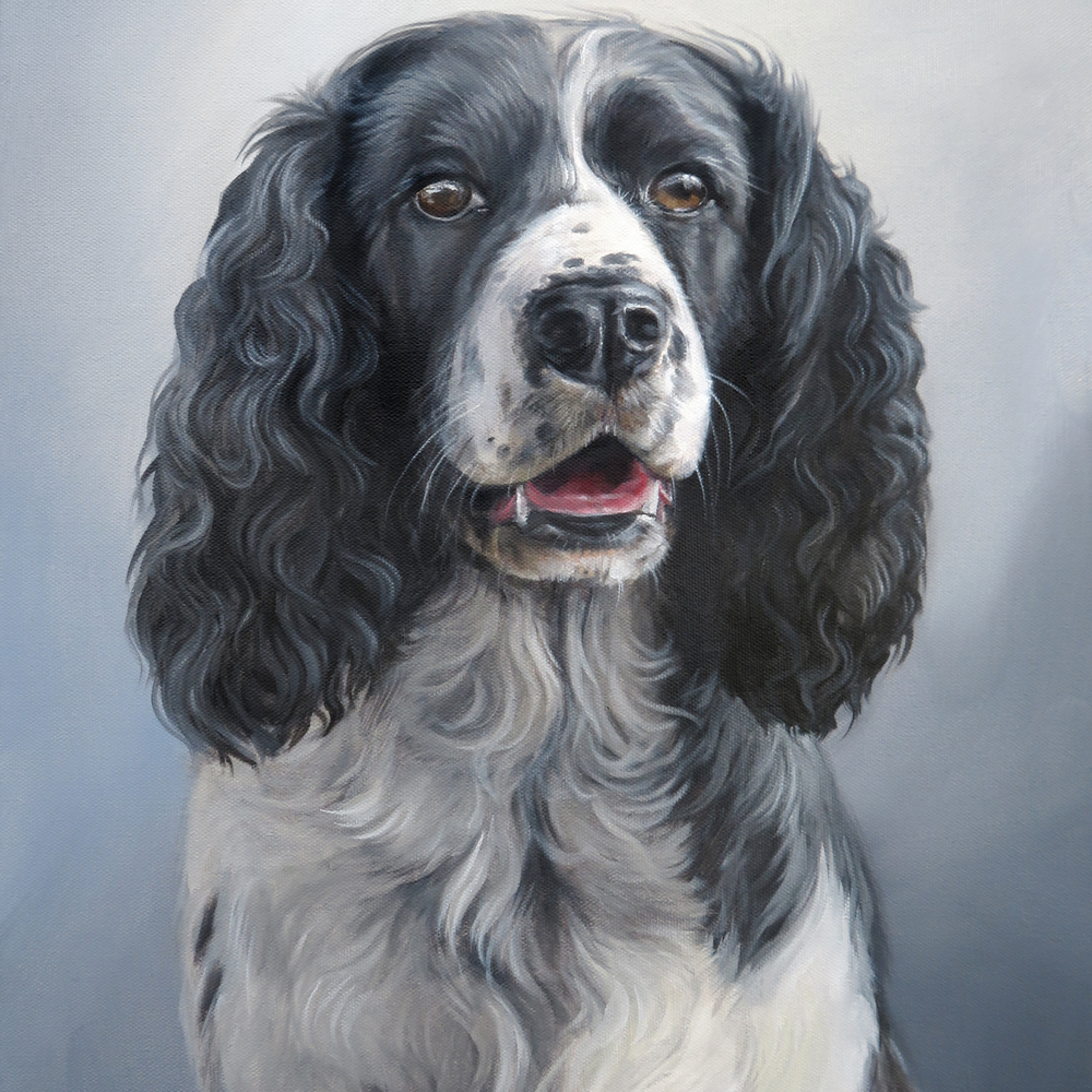 Print Of A Springer Spaniel Portrait Painting In Oil