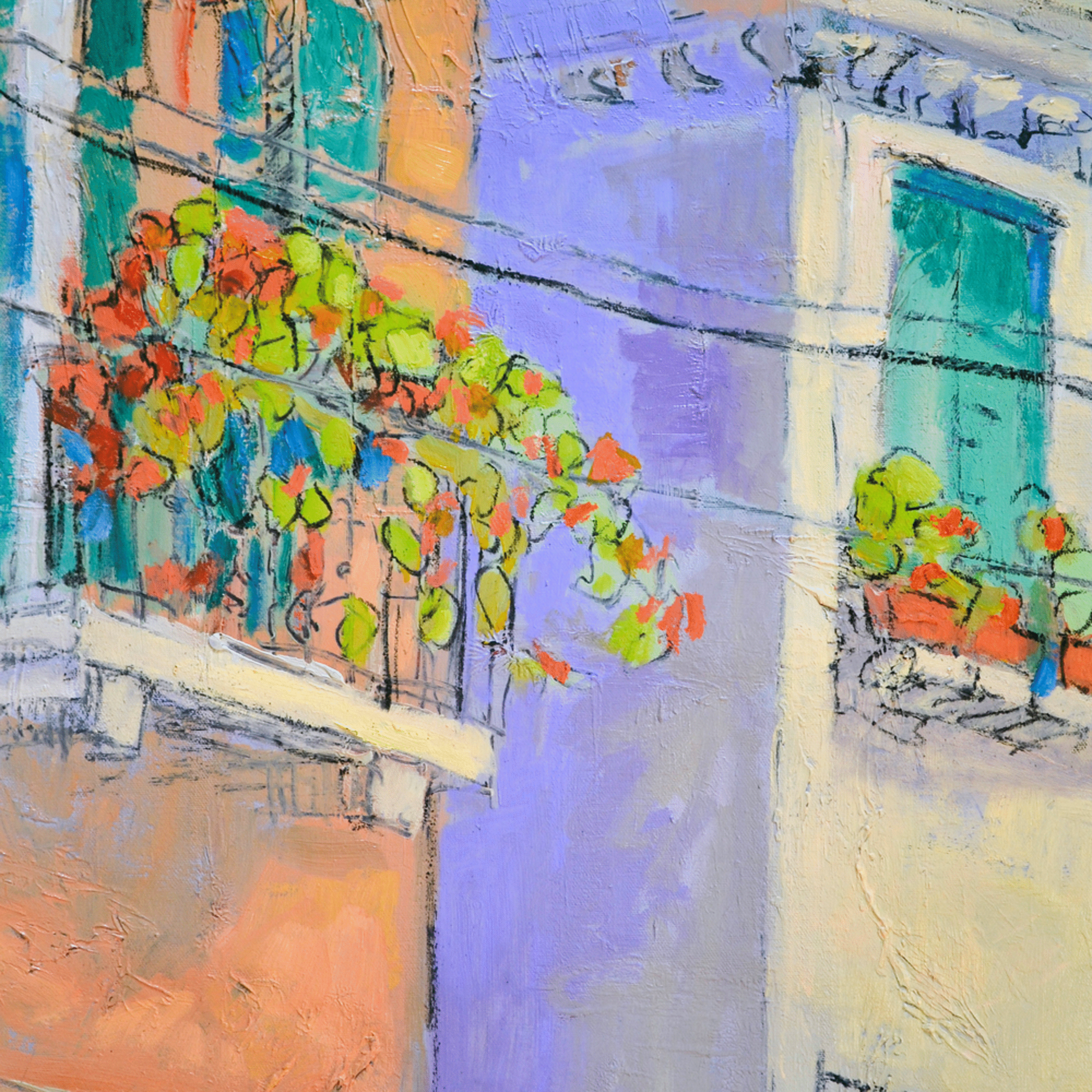 Italian Street Scene Painting Art Print By Dorothy Fagan