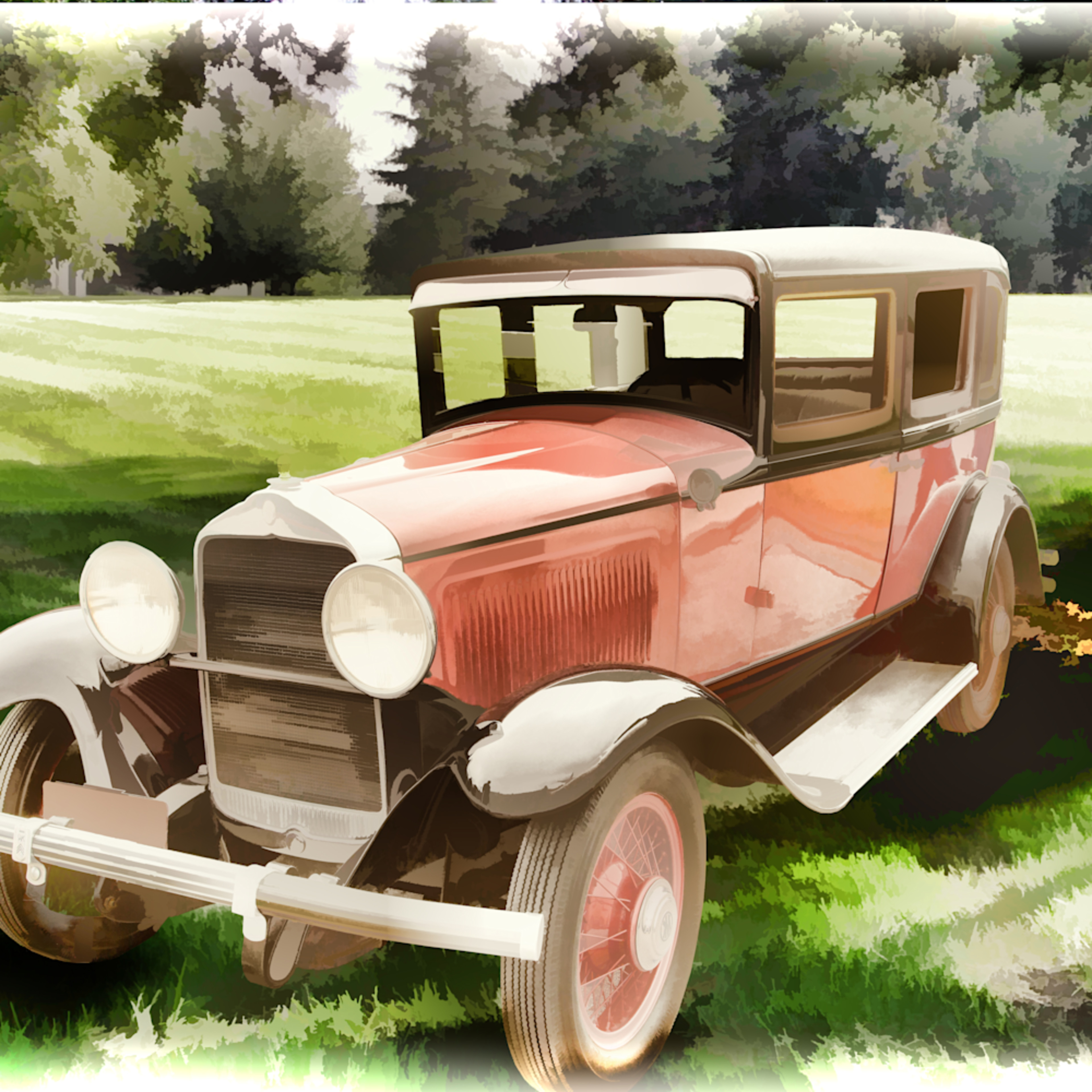 Painting 1929 Willys Knight Wall Art 4571 03