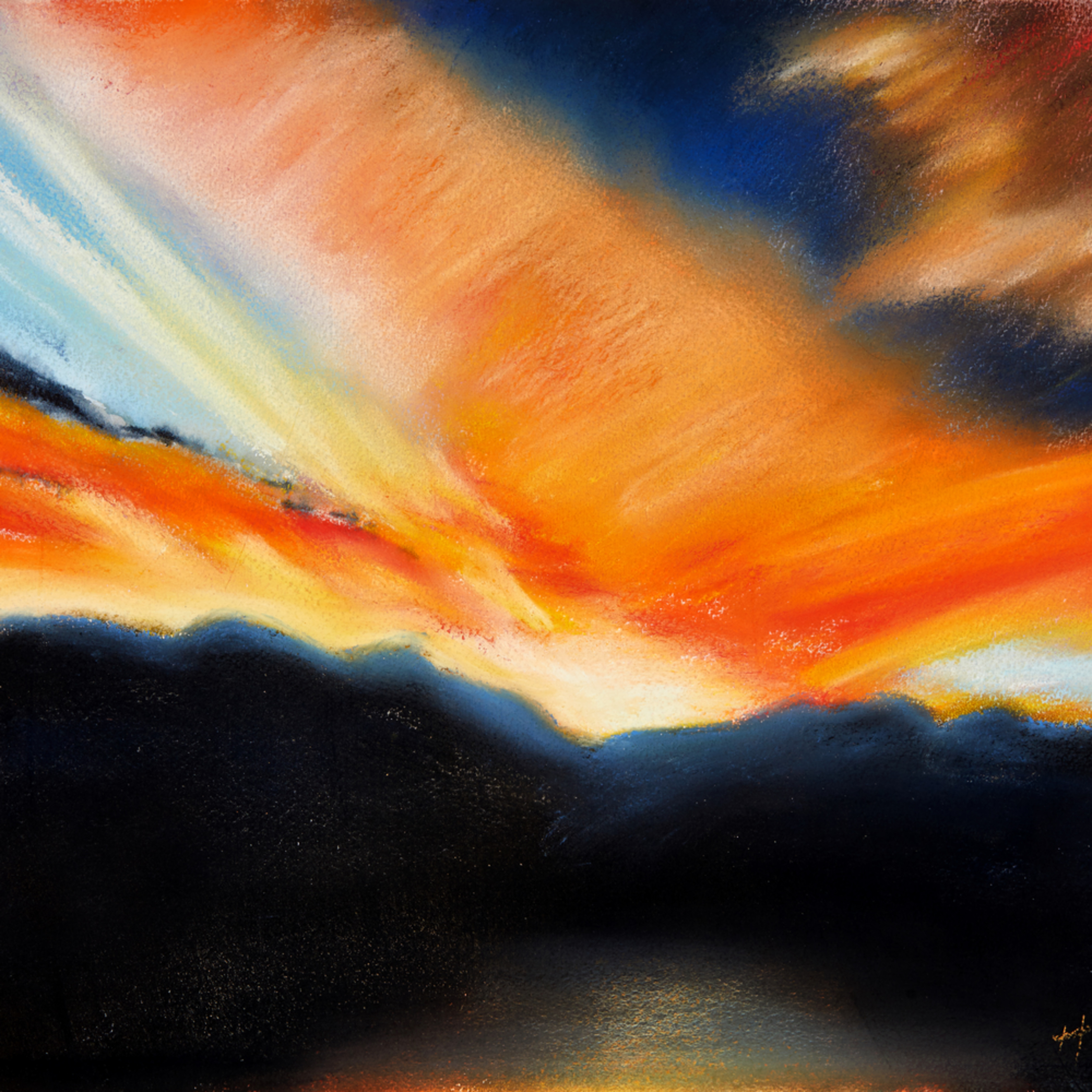 Rocky Mountain Sunrise Pastel Painting By Holly Whiting