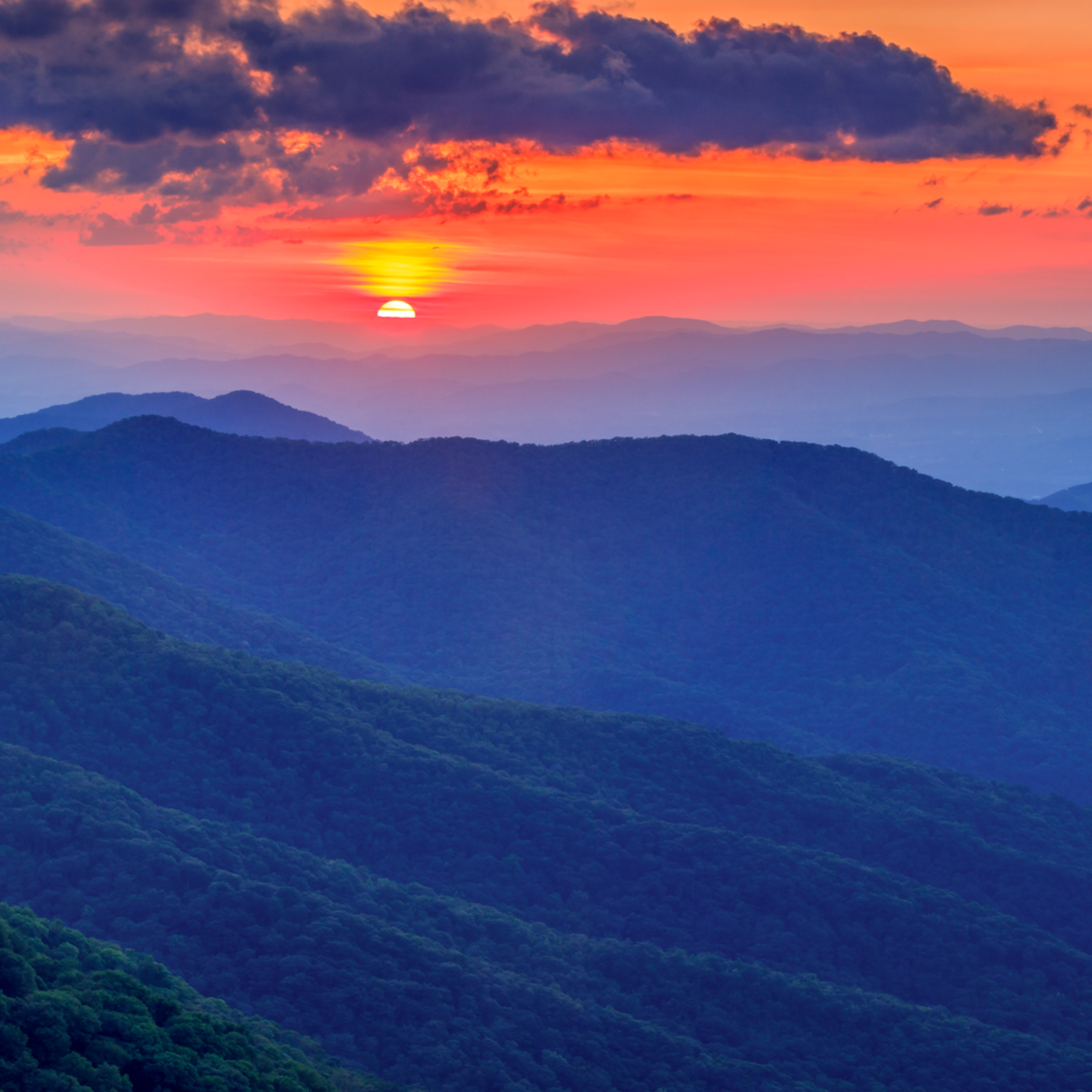 A Blue Ridge Sunset Photography Art Red Rock Photography