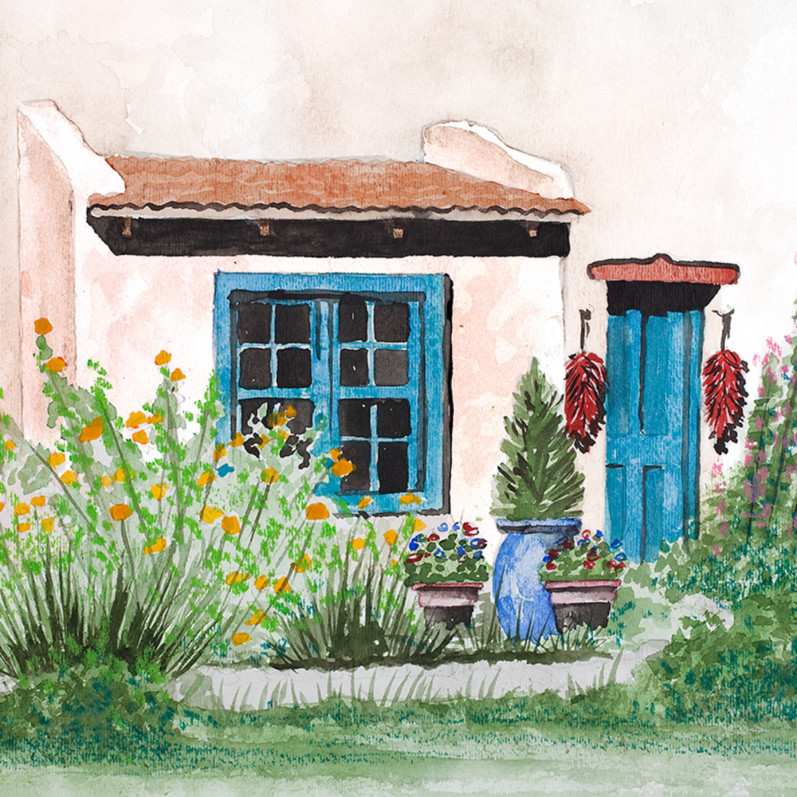 Blue Bay Window Art Fine Art New Mexico