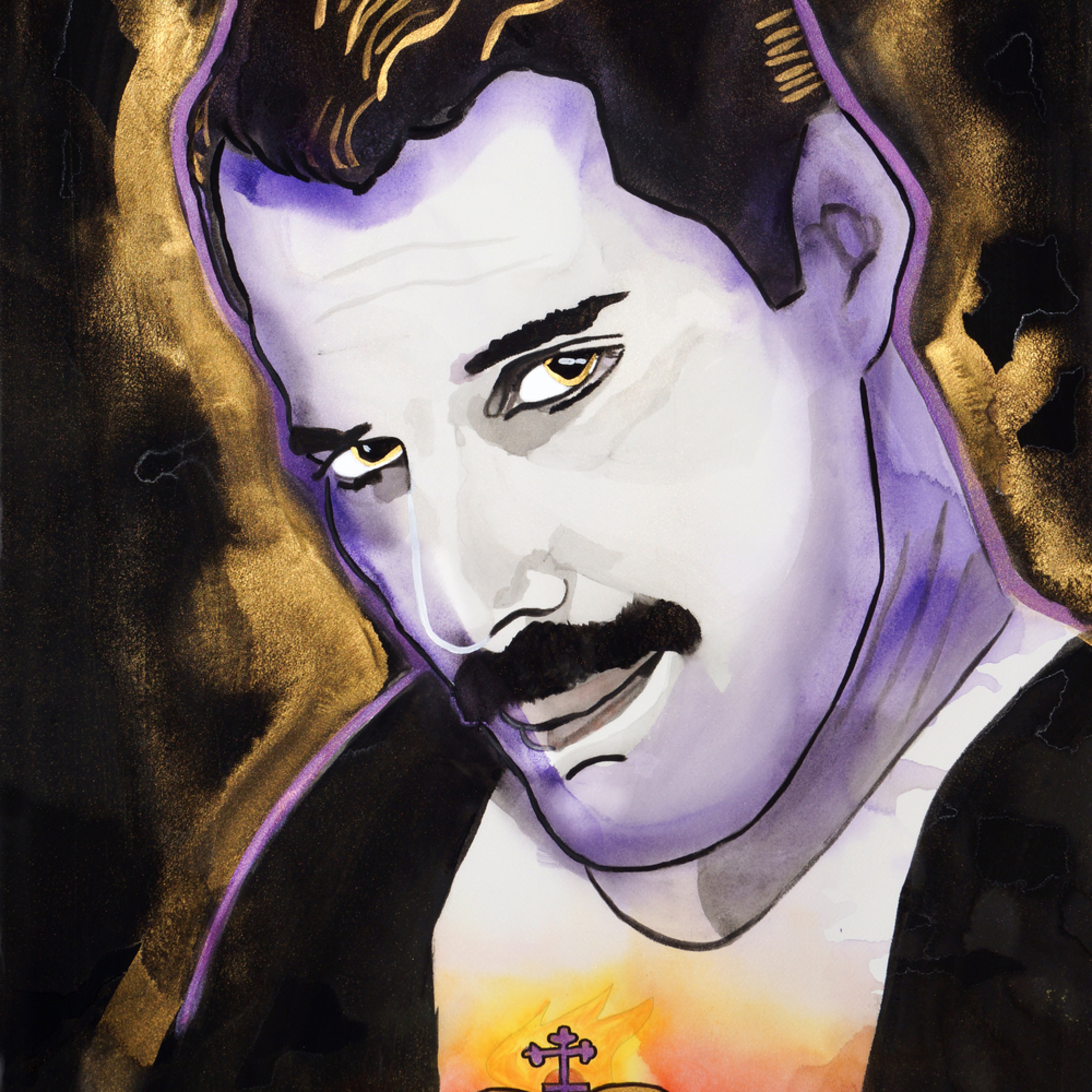 Freddie Mercury Art William K Stidham Heart Art