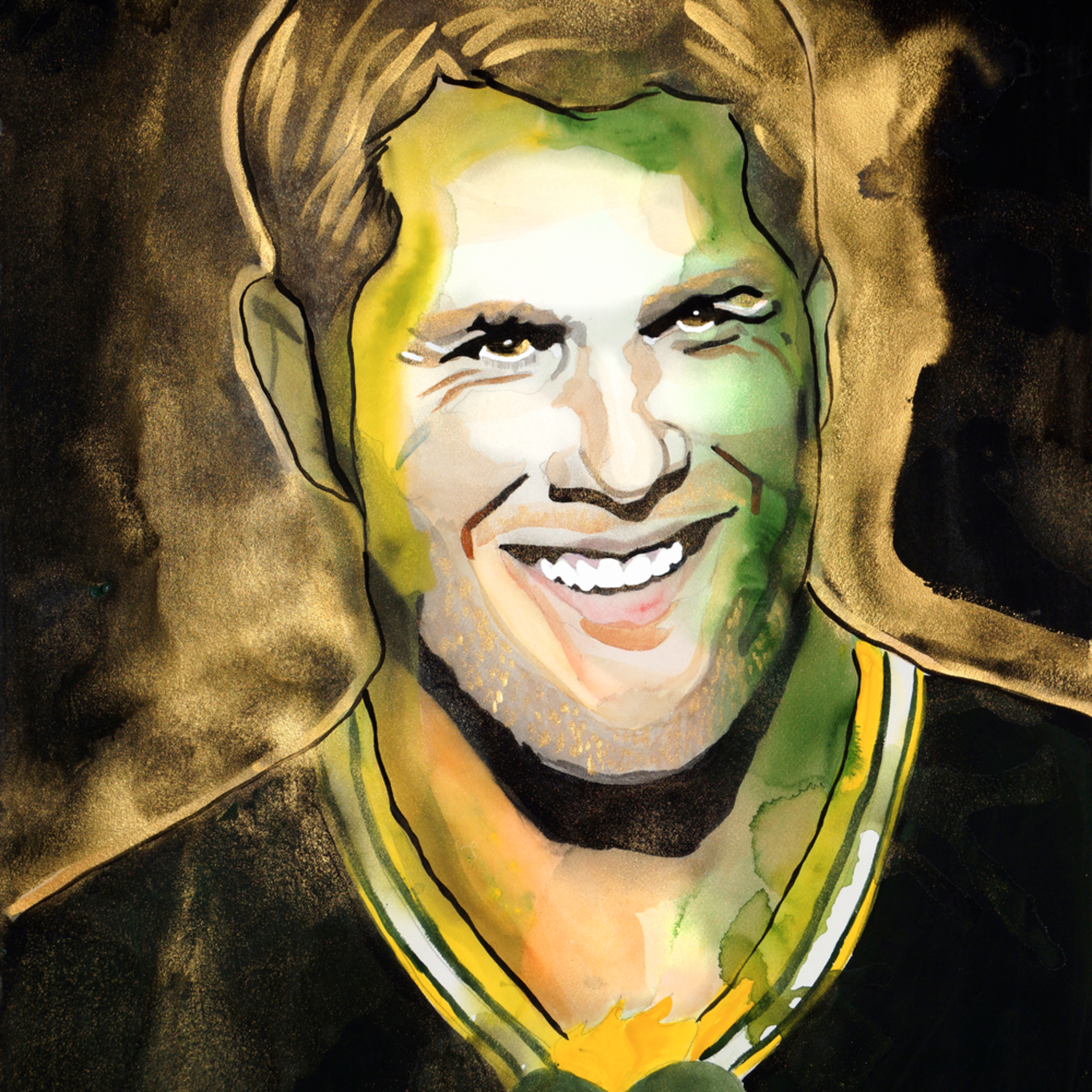 Brett Favre Art William K Stidham Heart Art