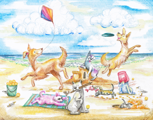 Beach dogs puzzle jpv46u