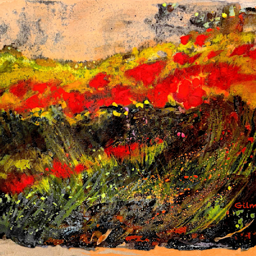 Red poppies and goldenrod   print y1b7yj