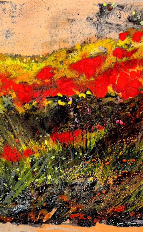 Red poppies and goldenrod   print gmsvlx