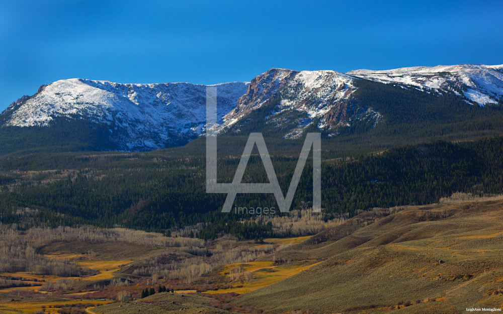 Snow-Dusted Colorado Mountain Valley Landscape Print