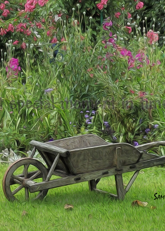 Monet's Wheelbarrow - France art painting for sale