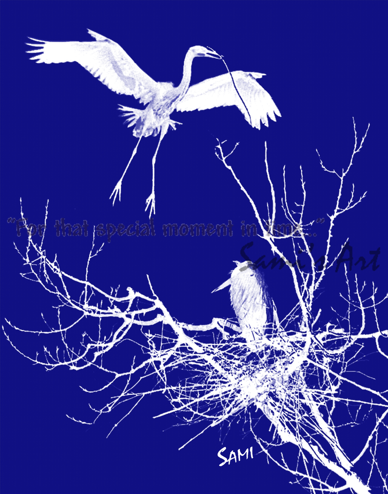 “Blue Herons in Abstract Art for Sale”
