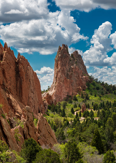 Photograph Colorado Springs Garden of the Gods White Puffy Clouds