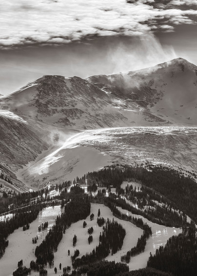 Black and White Photograph of Peak 10 Breckenridge Colorado Ski Resort