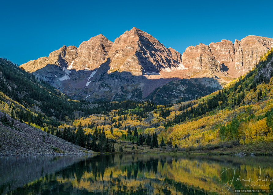 Majestic Aspen Colorado Maroon Bells Sunrise Illuminating Mountain Peaks