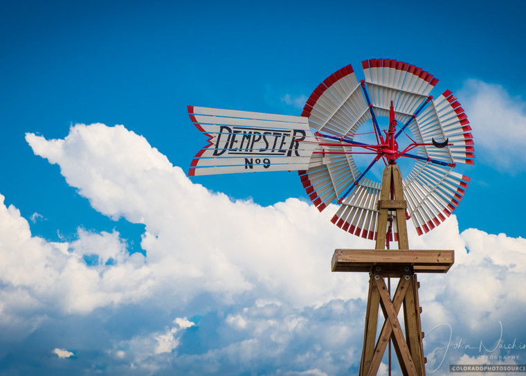 Photo of Parker Colorado Farm Dempster Red & White Windmill