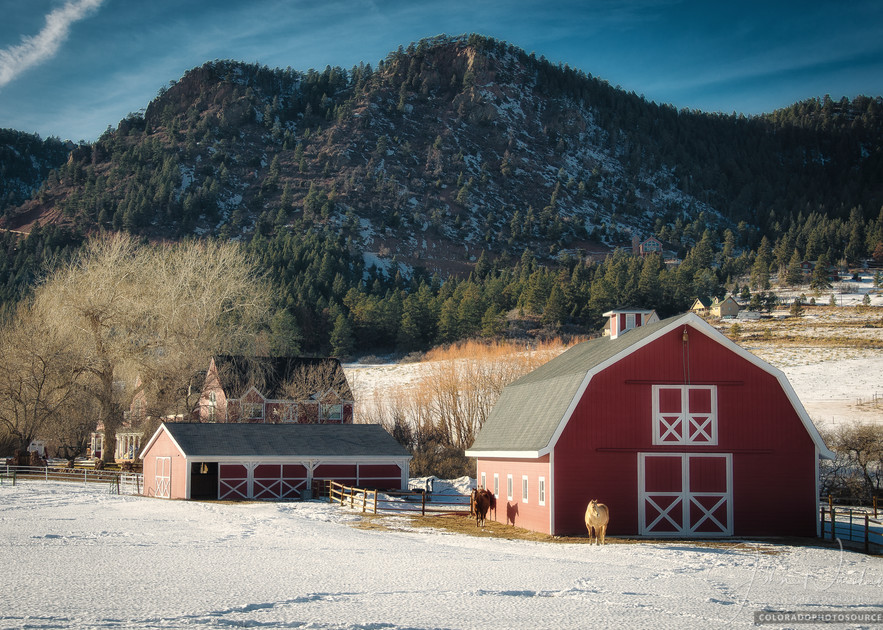 Picture of Red Colorado Horse Barn and Ranch