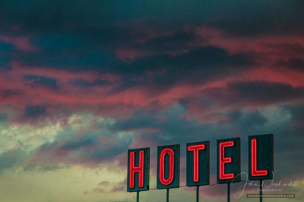 Buy Photograph of Denver Hotel Neon Sign